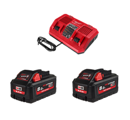 BATTERIE MILWAUKEE® M18 HB8 HIGH OUTPUT™ 8AH + M18™ CHARGEUR RAPIDE DOUBLE