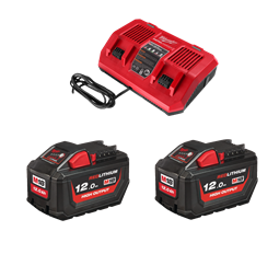 BATTERIE MILWAUKEE® M18 HB12 HIGH OUTPUT™ 12AH + M18™ CHARGEUR RAPIDE DOUBLE