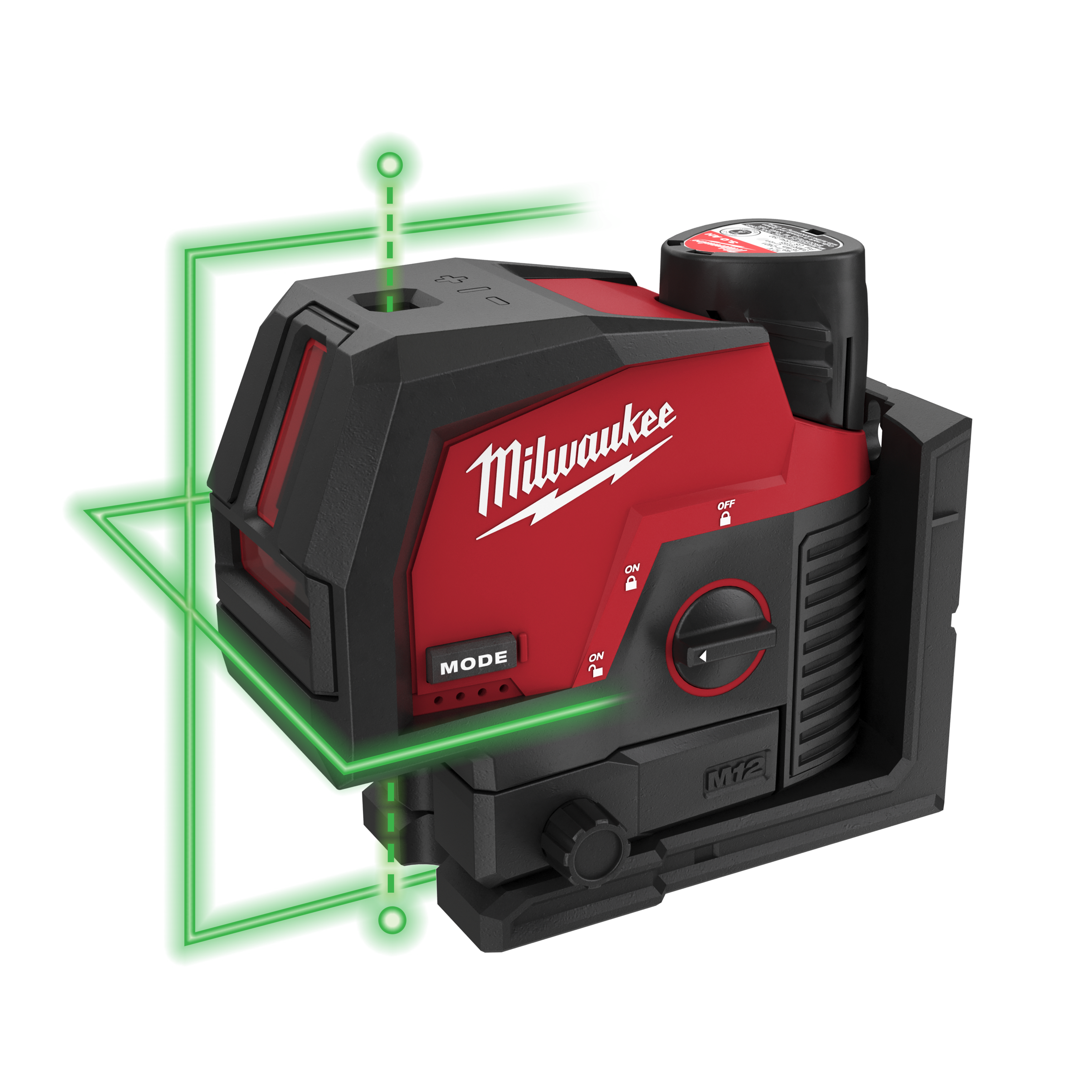 M12™ green cross line laser with plumb points
