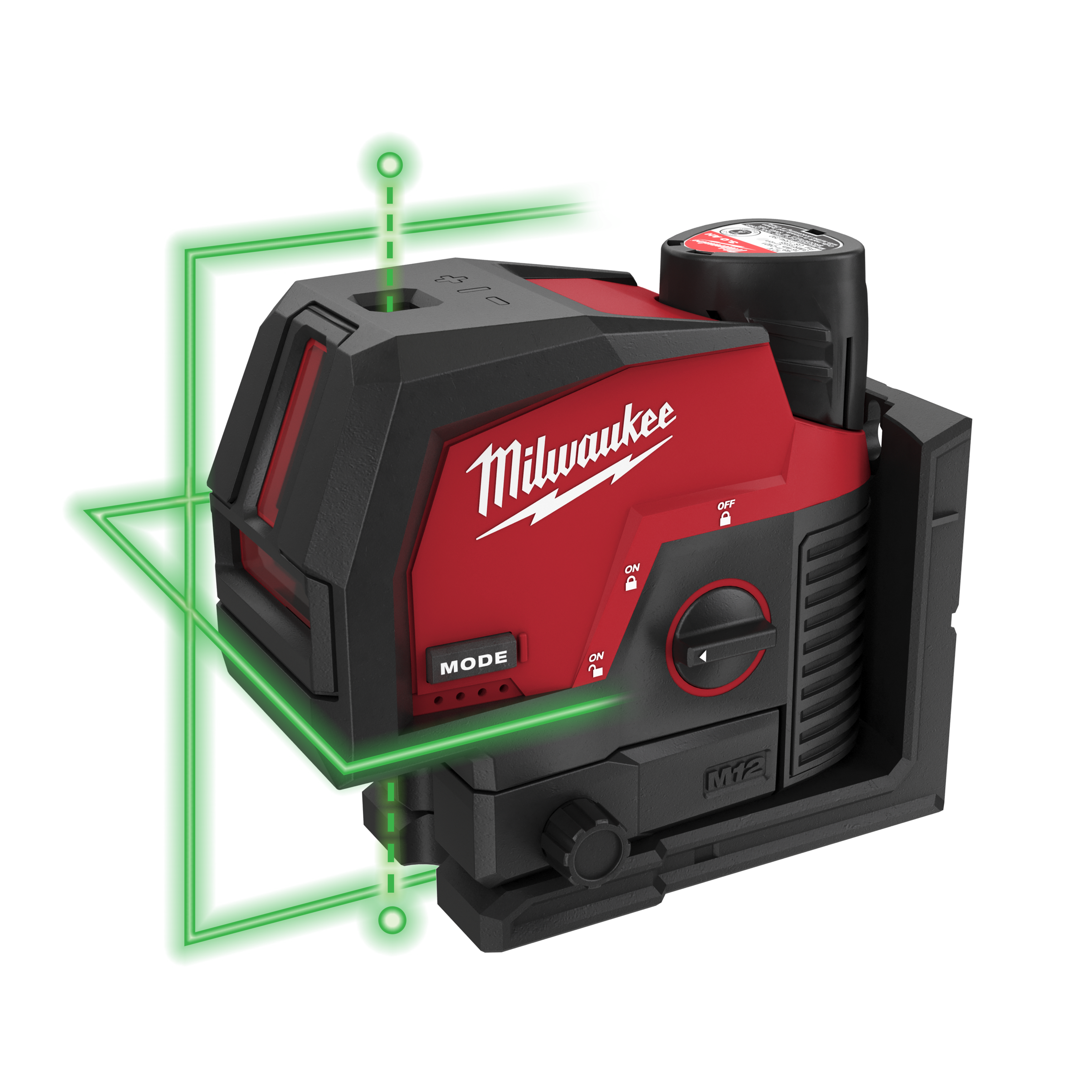 M12™ green cross line laser with plumb points