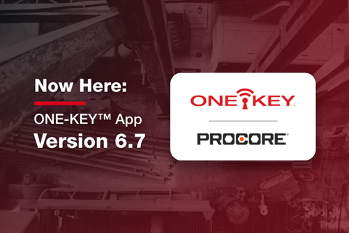 6.7 App Update: One-Key Integrates with Procore
