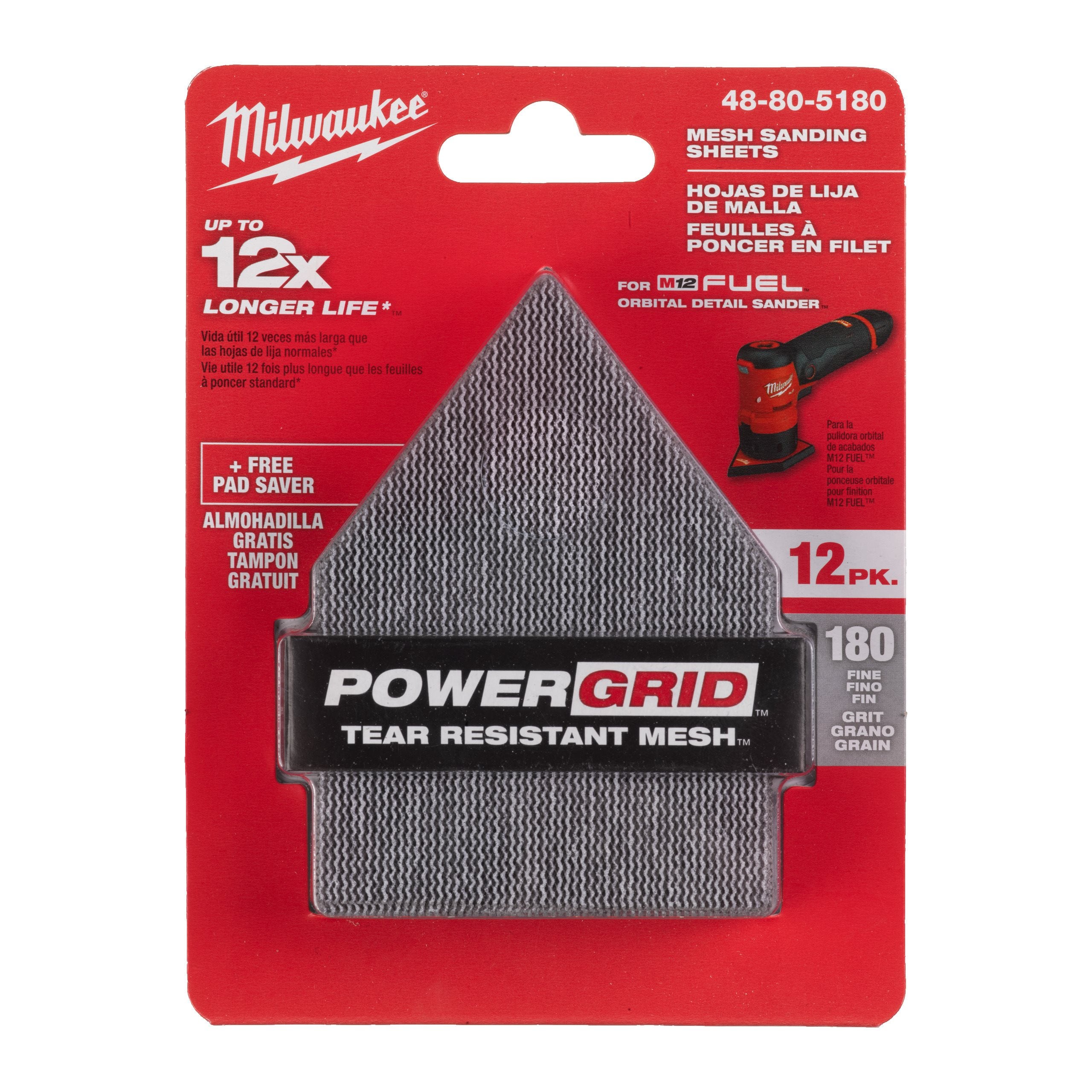 Milwaukee Mallas POWERGRID de lijado para lijadora M12 FDSS 67 x 92mm · 48805180