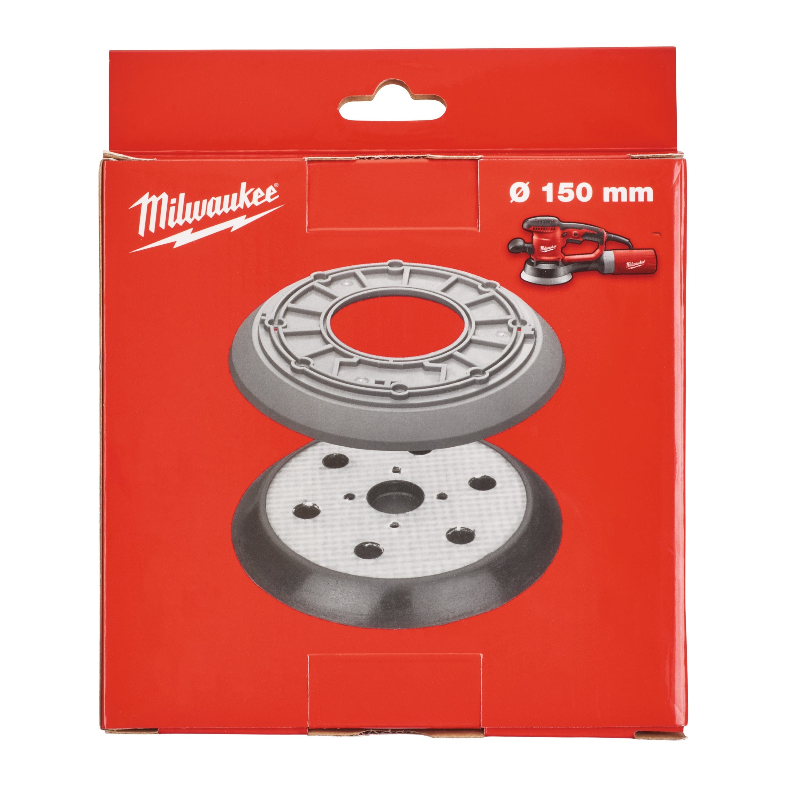 Platorello Sostituzione Per Levigatrice Orbitale 125mm/5", 8 Fori, PU Nero, Compatibile Milwaukee/AEG