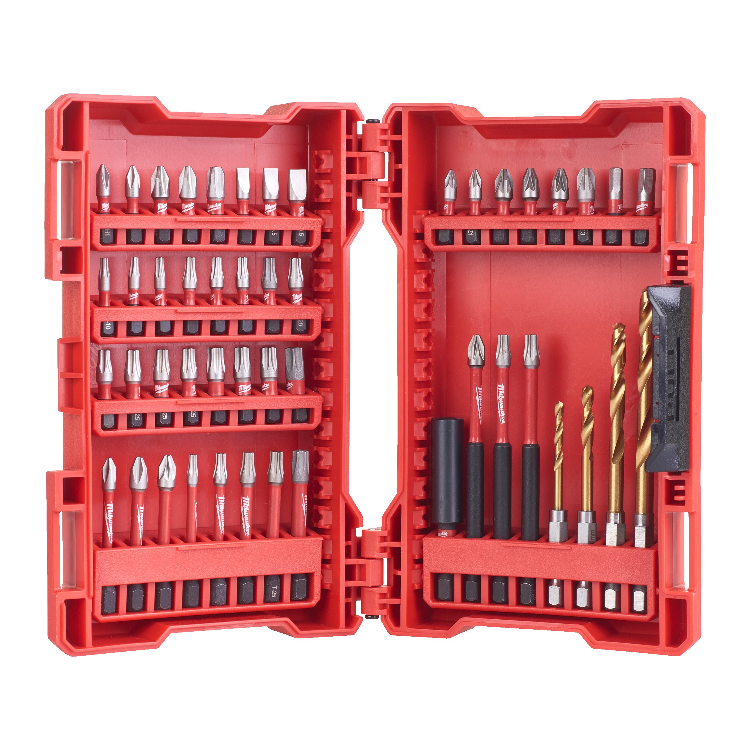 Set Pz 40 Inserti Milwaukee Acciaio Carbonio Shockwave Altissima Qualita/' In Cassetta Antifurto