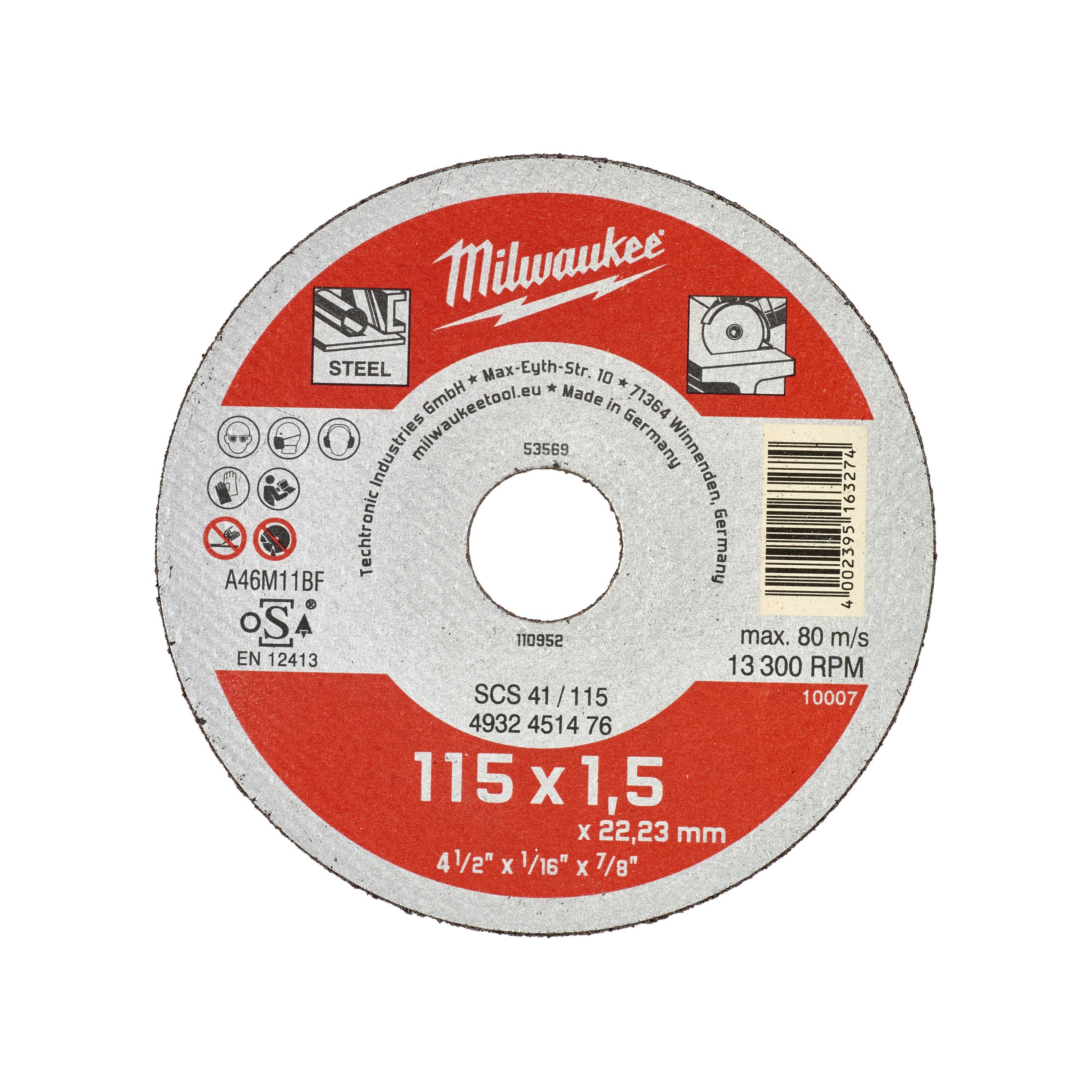 Milwaukee Discos finos de corte para metal Contractor · 4932451476