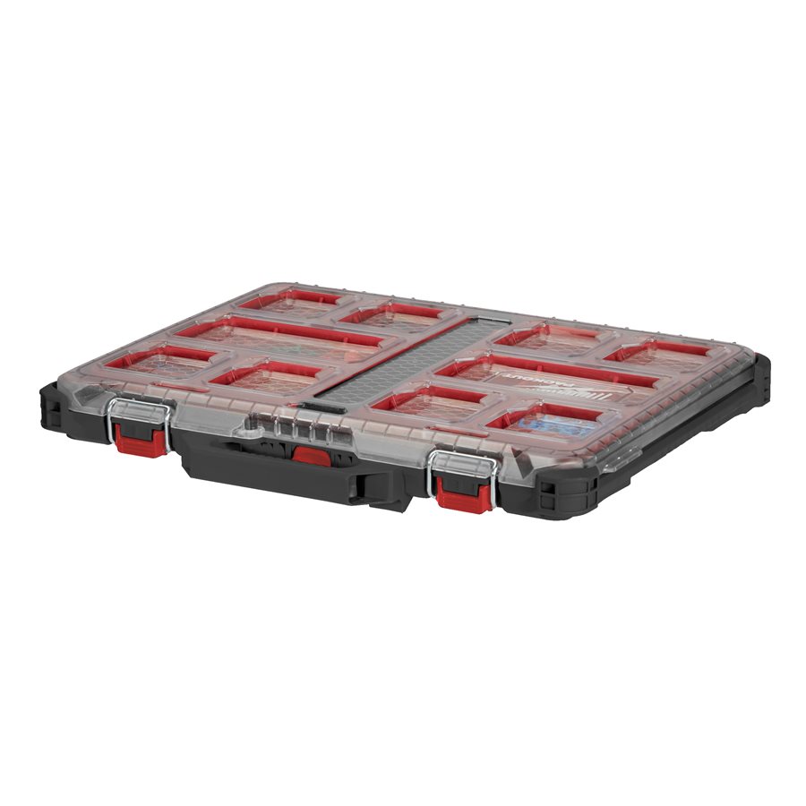 Milwaukee PACKOUT kovček organizator slim pri delu