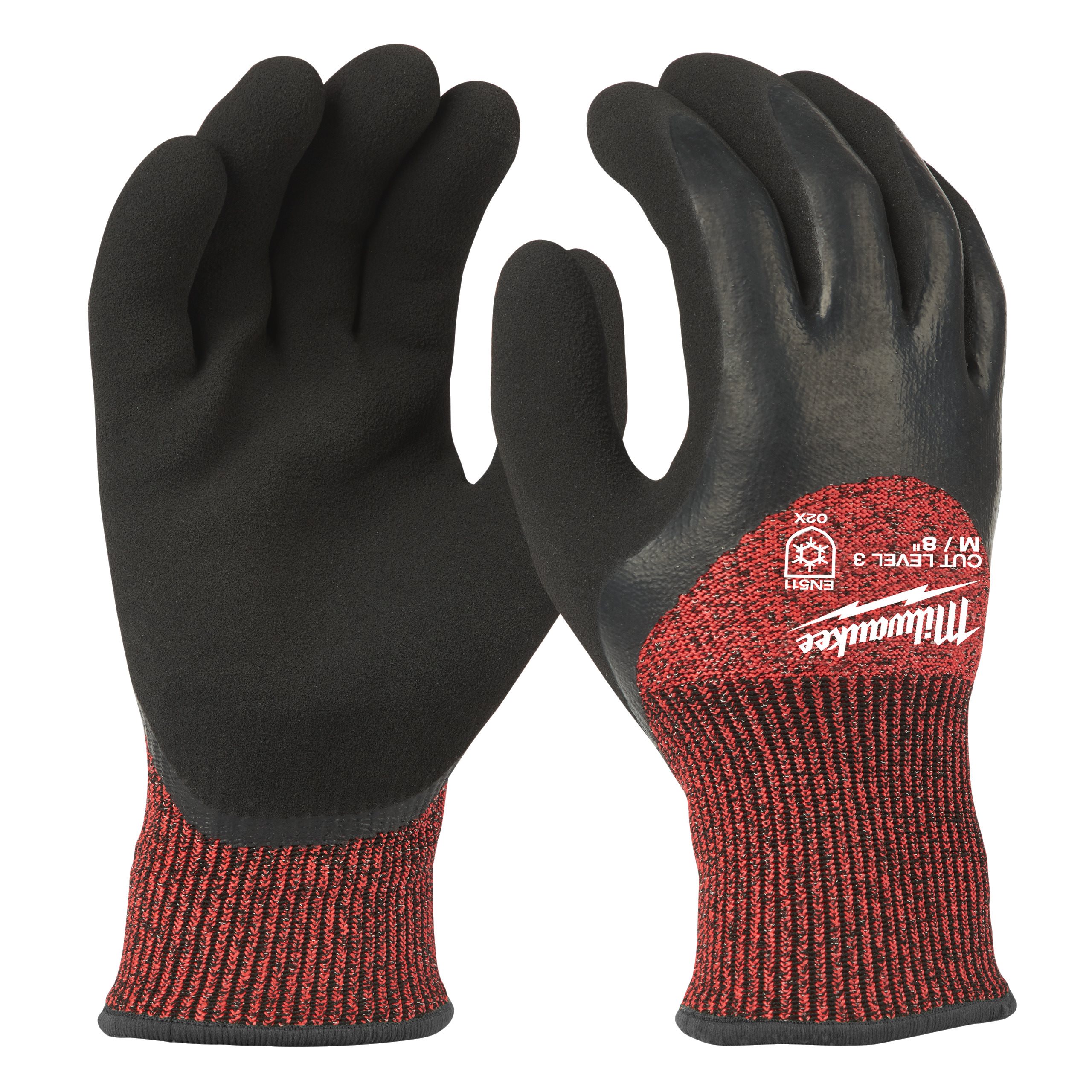 Zimné potiahnuté rukavice odolné proti prerezaniu stupeň ochrany 3/C