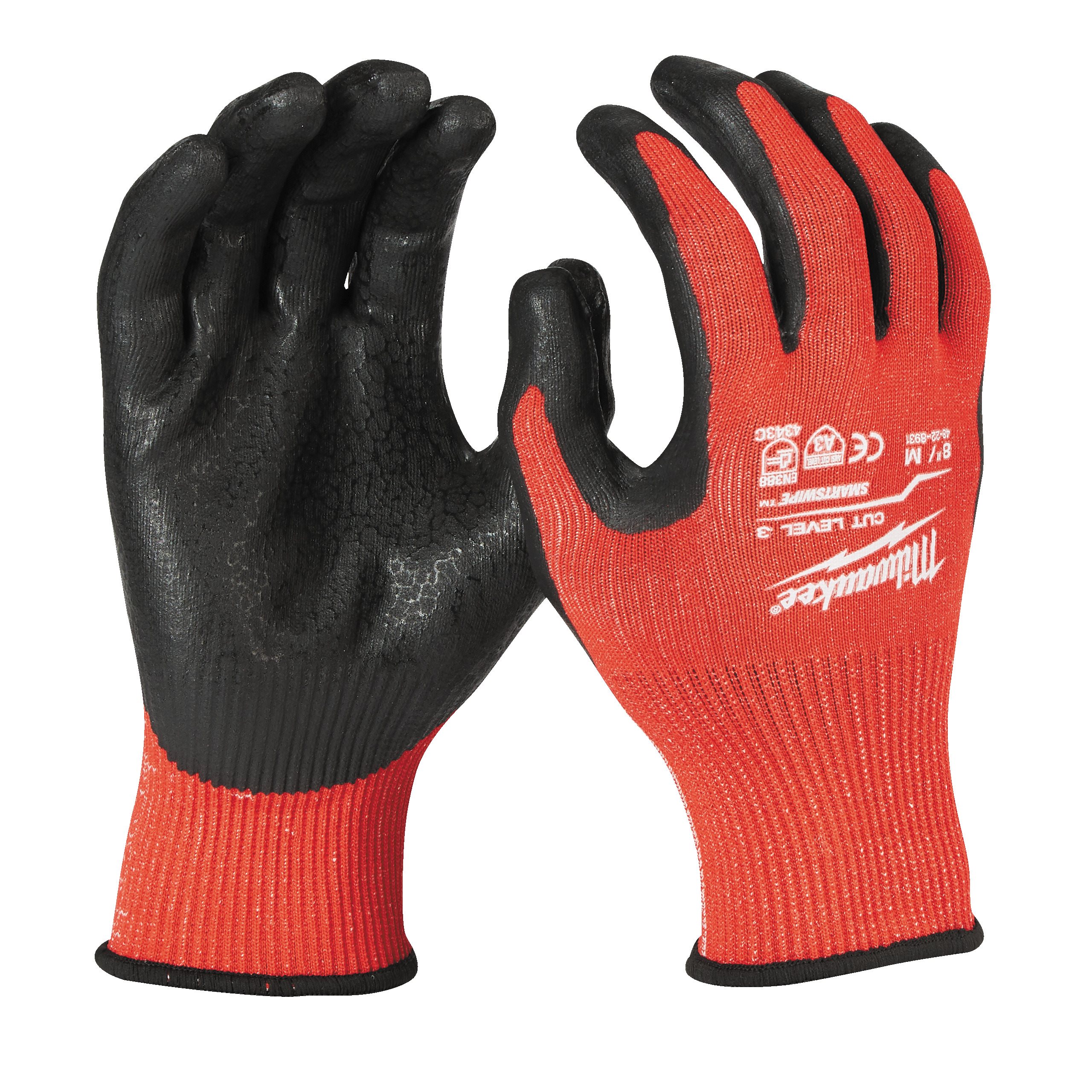 MILWAUKEE DIPPED 3 MEDIUM/8 CUT LEVEL 3  1PC GLOVES