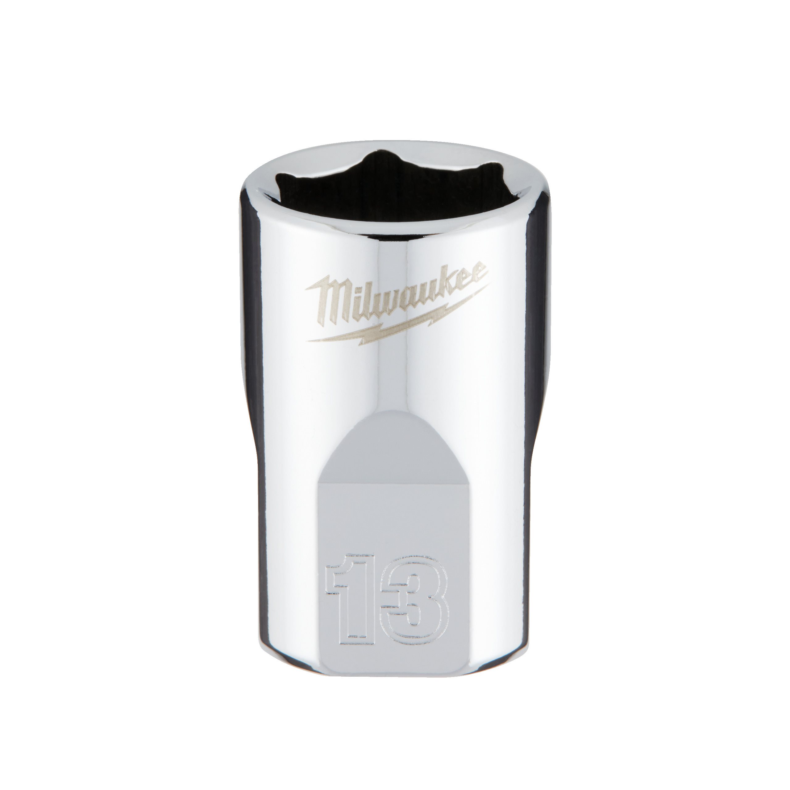 Milwaukee 3/8 Drive Socket - Metric Standard 13 Mm ⅜″ Chrome Sockets With FOU...