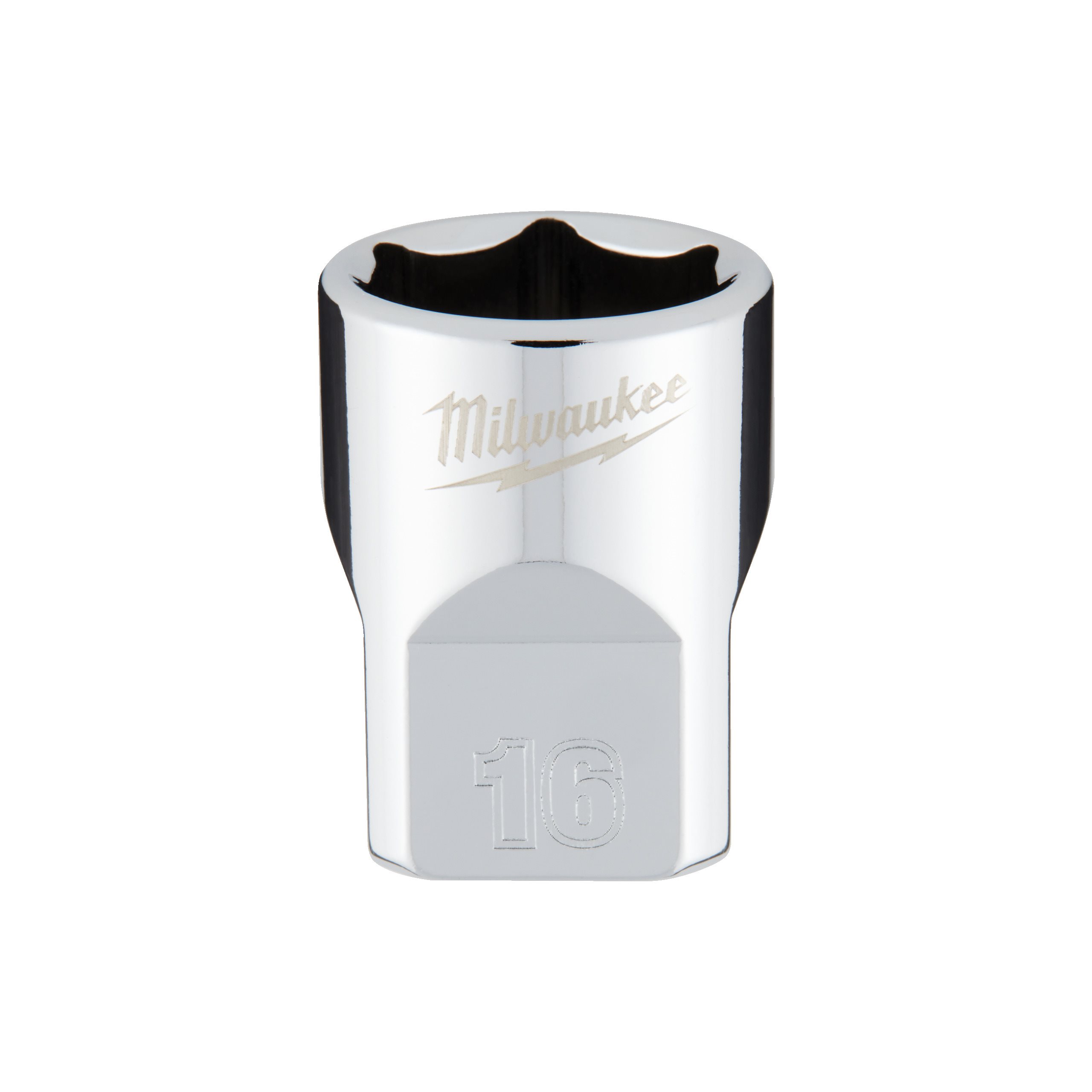 Milwaukee 3/8 Drive Socket - Metric Standard 16 Mm ⅜″ Chrome Sockets With FOU...