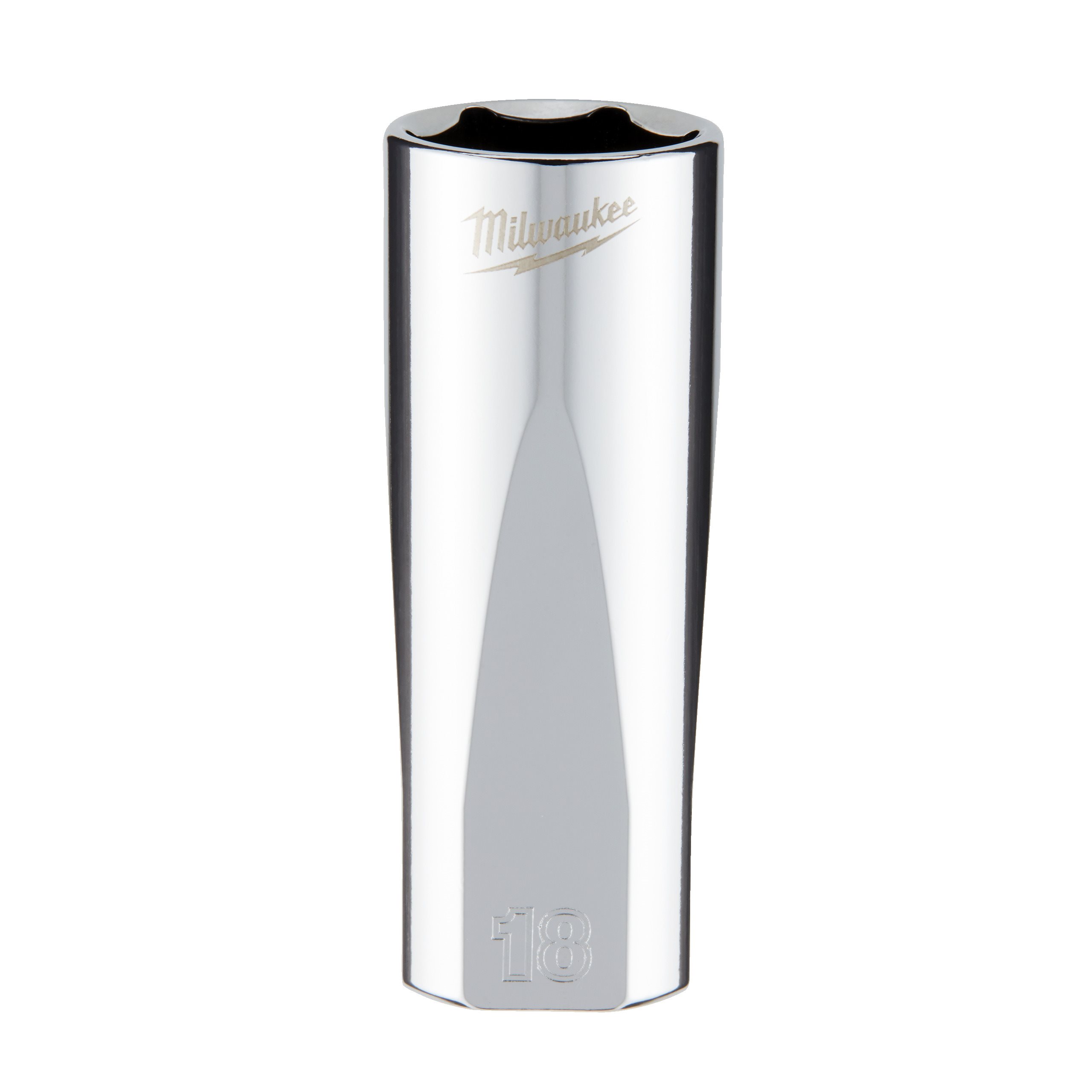 Milwaukee 3/8 Drive Socket - Metric Deep 18 Mm ⅜″ Chrome Sockets With FOUR FL...