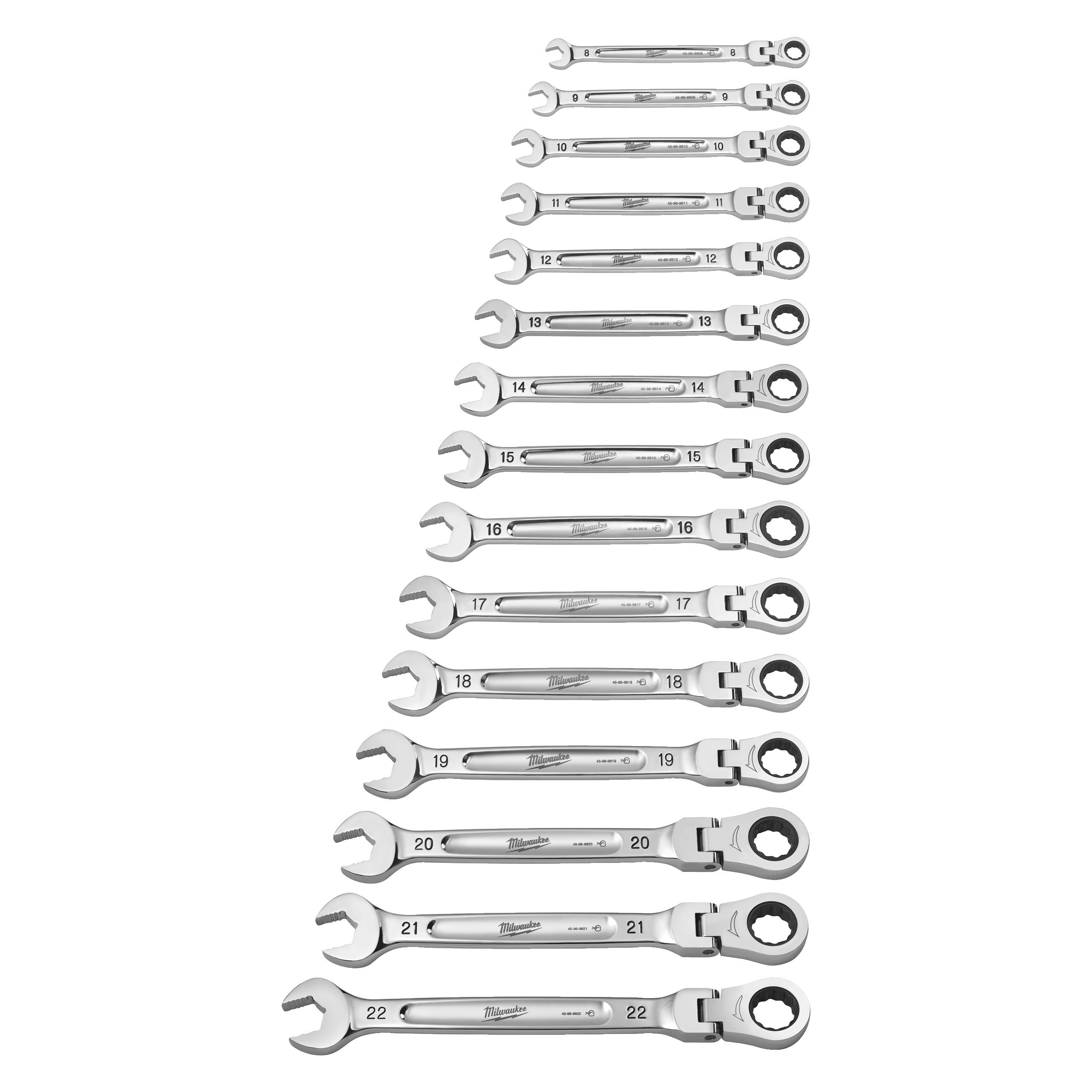 12pc Flexible Combination Spanners Set Ratchet Tool Kit Wrench Metric Combo 