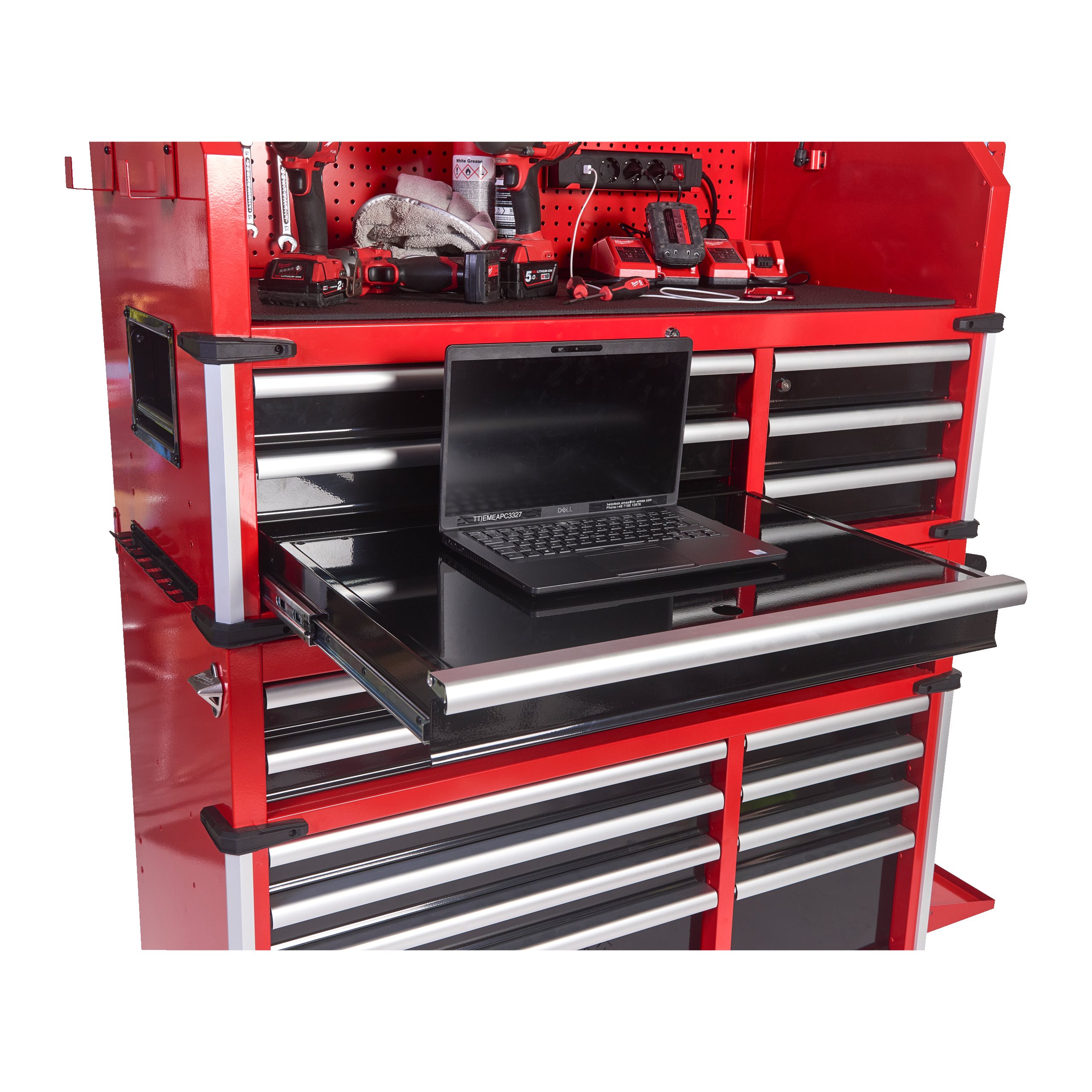 TOOLGUARD 46 117 Cm High Capacity 10 drawer Steel Storage Rolling Cabinet TOOLGUARD Steel Storage Cabinets Milwaukee Tool UK