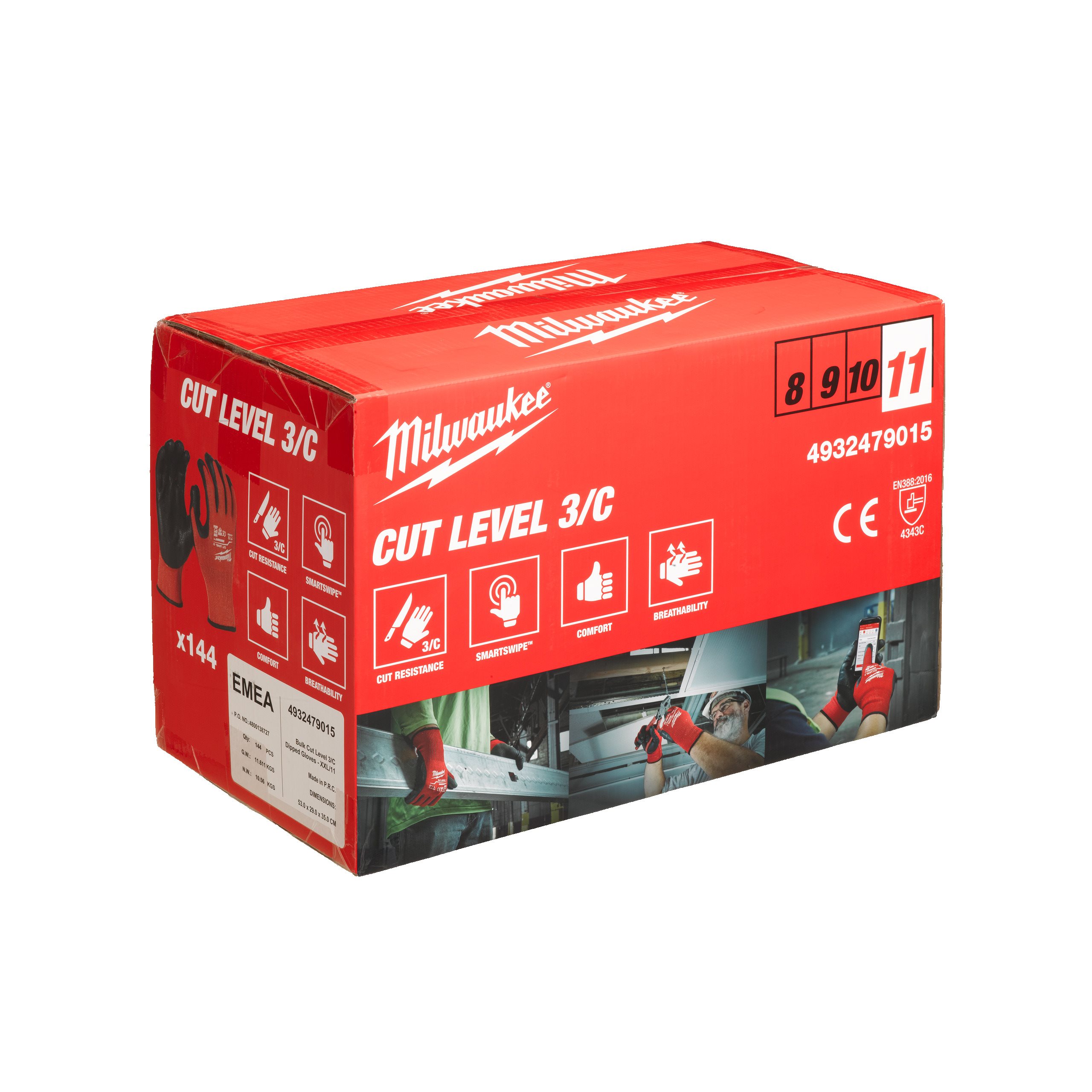 Milwaukee Bulk Cut C Gloves - 11/XXL 144pc 4932479015