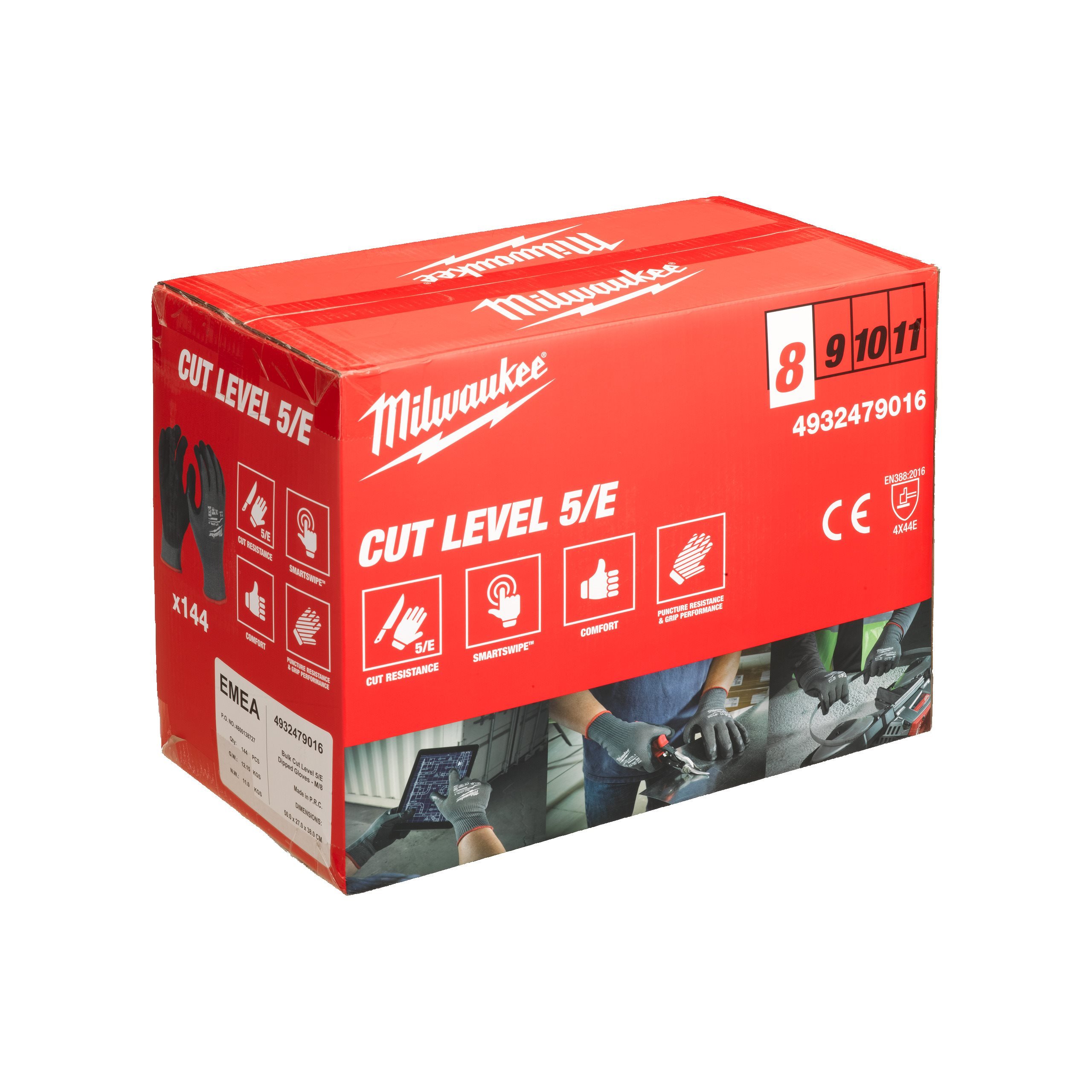 Milwaukee Bulk Cut E Gloves - 8/M 144pc 4932479016