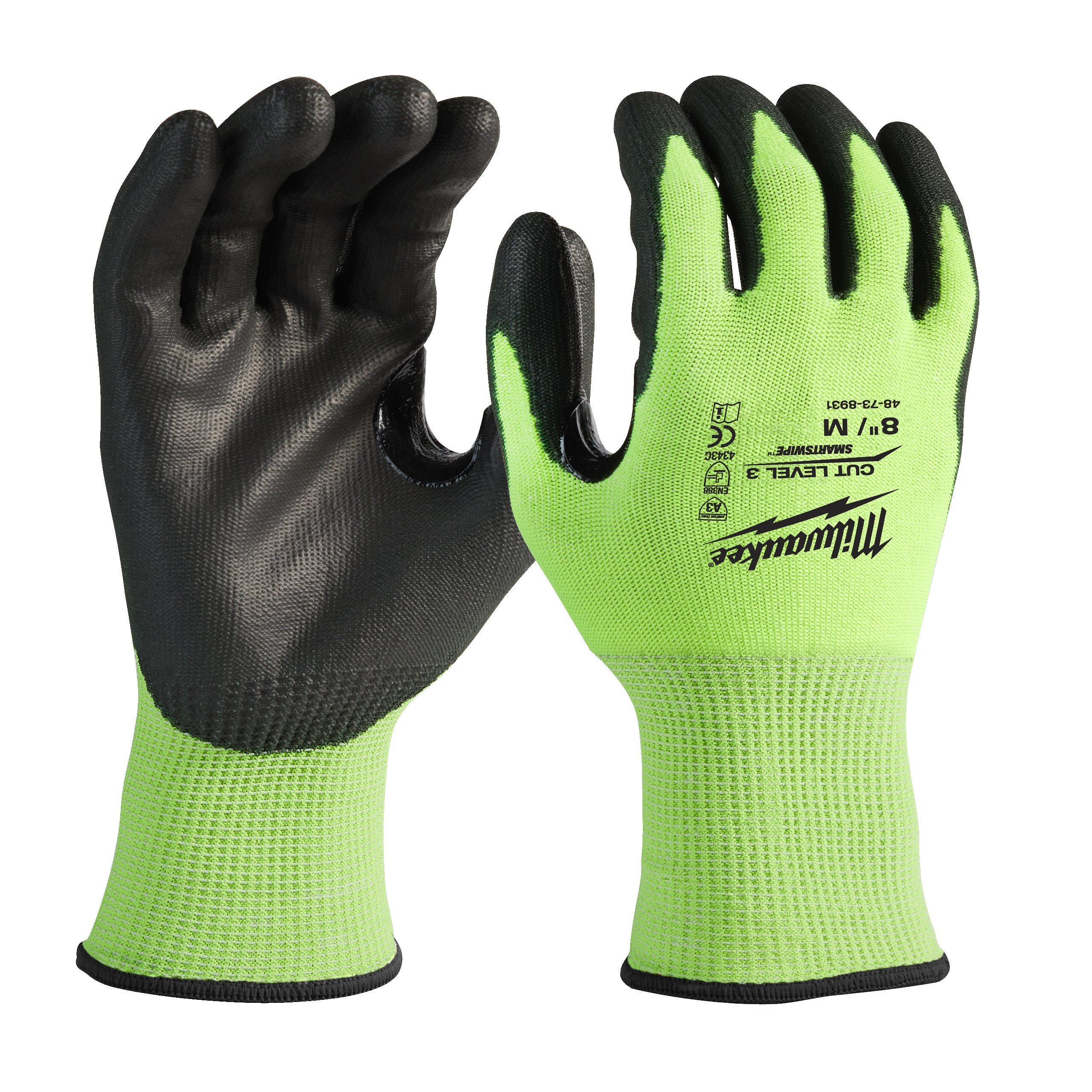Milwaukee Bulk Hi-Vis Cut C Gloves - 7/S 144pc Level 3/C Dipped 4932479722