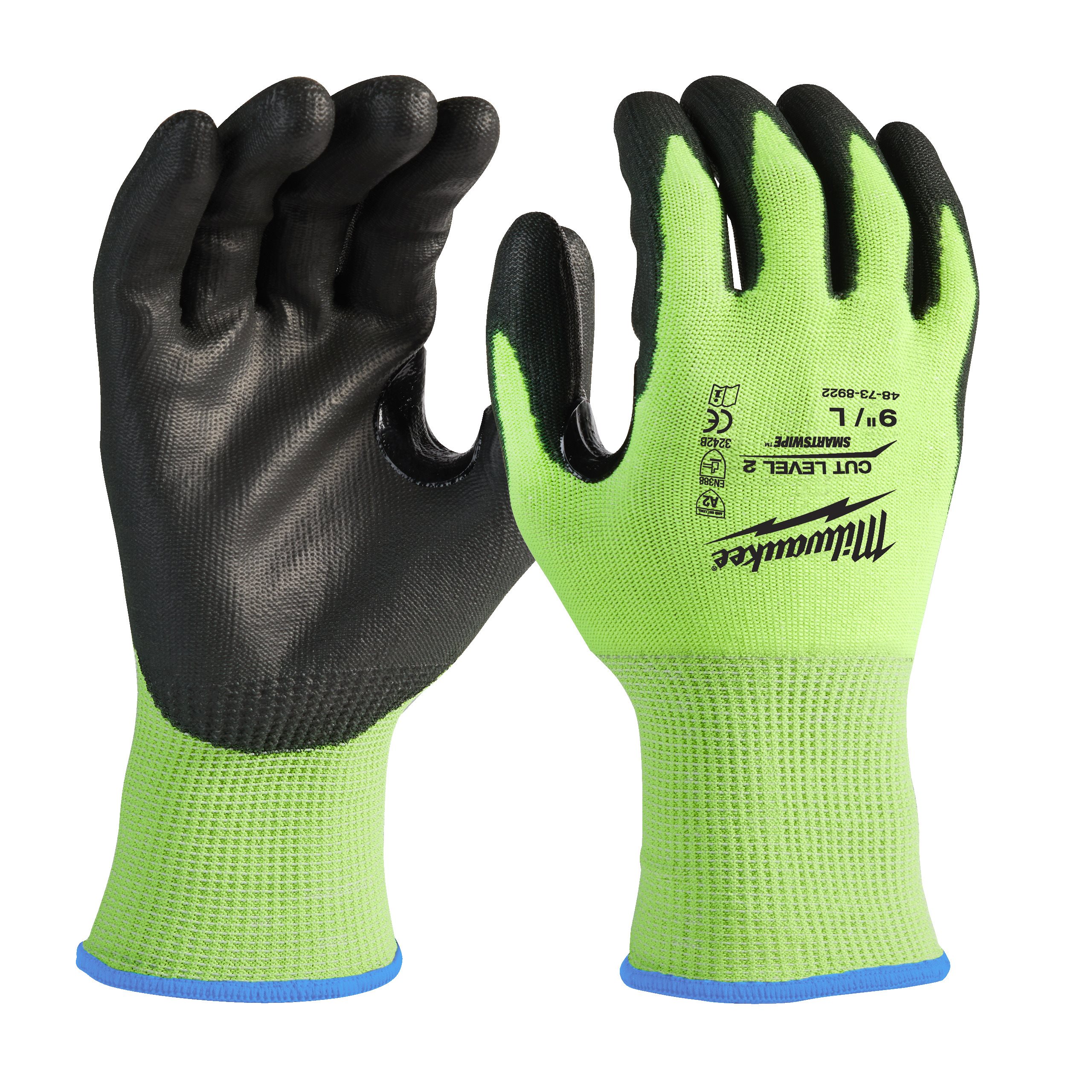 Milwaukee Hi-Vis Cut B Gloves - 8/M 1pc 4932479922