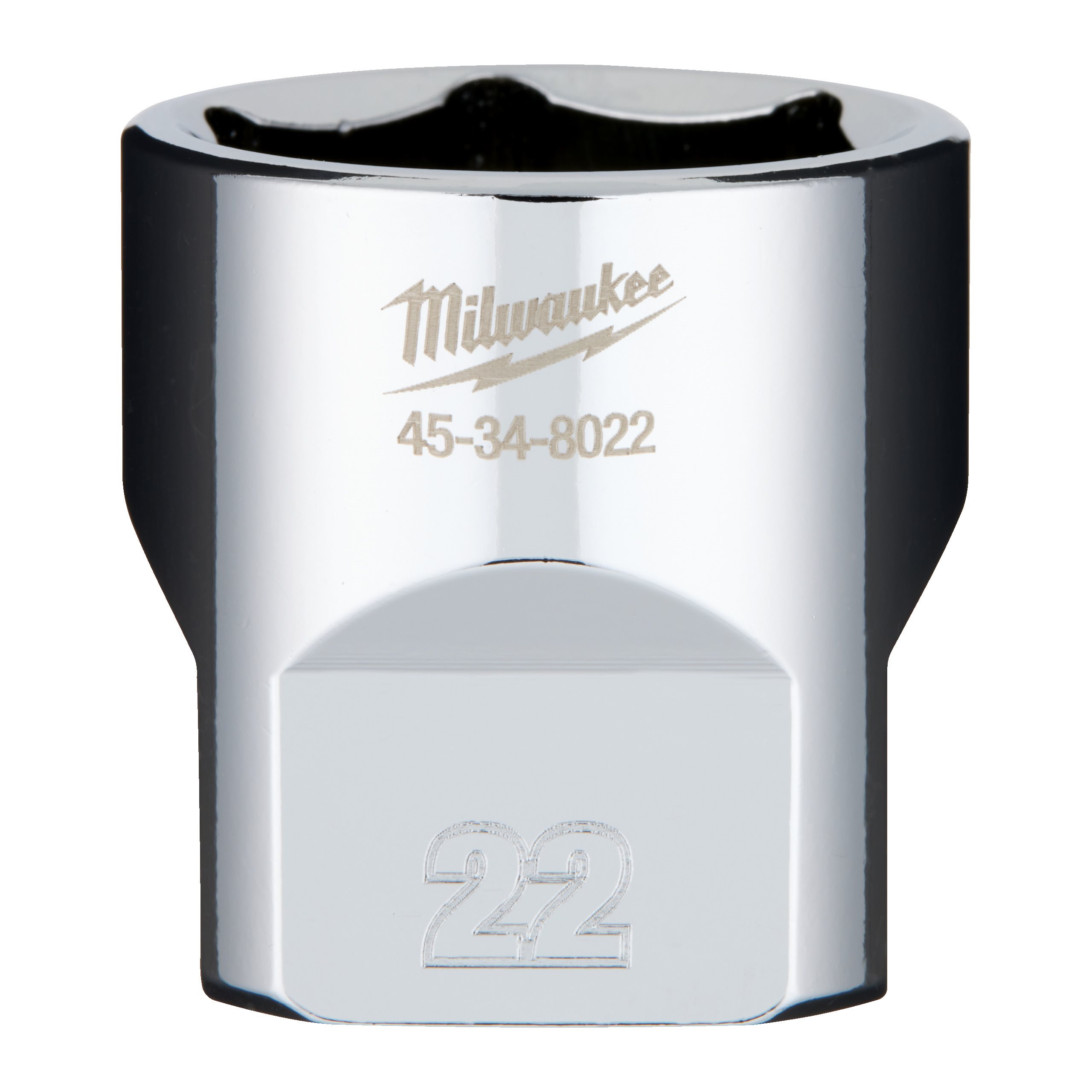 Milwaukee 3/8 Drive Socket Metric Standard - 22 Mm ⅜″ Chrome Sockets With FOU...