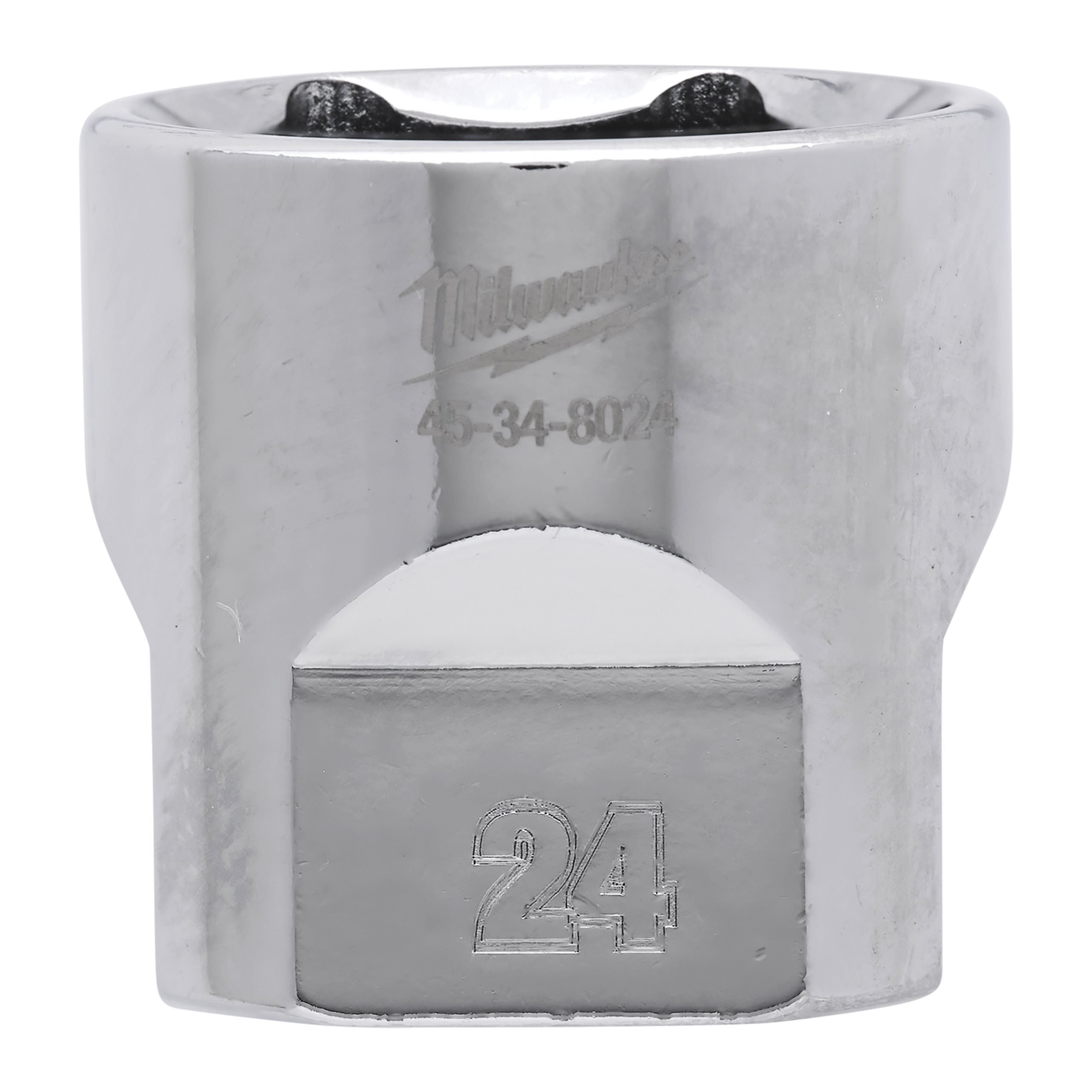 Milwaukee 3/8 Drive Socket Metric Standard - 24 Mm ⅜″ Chrome Sockets With FOU...