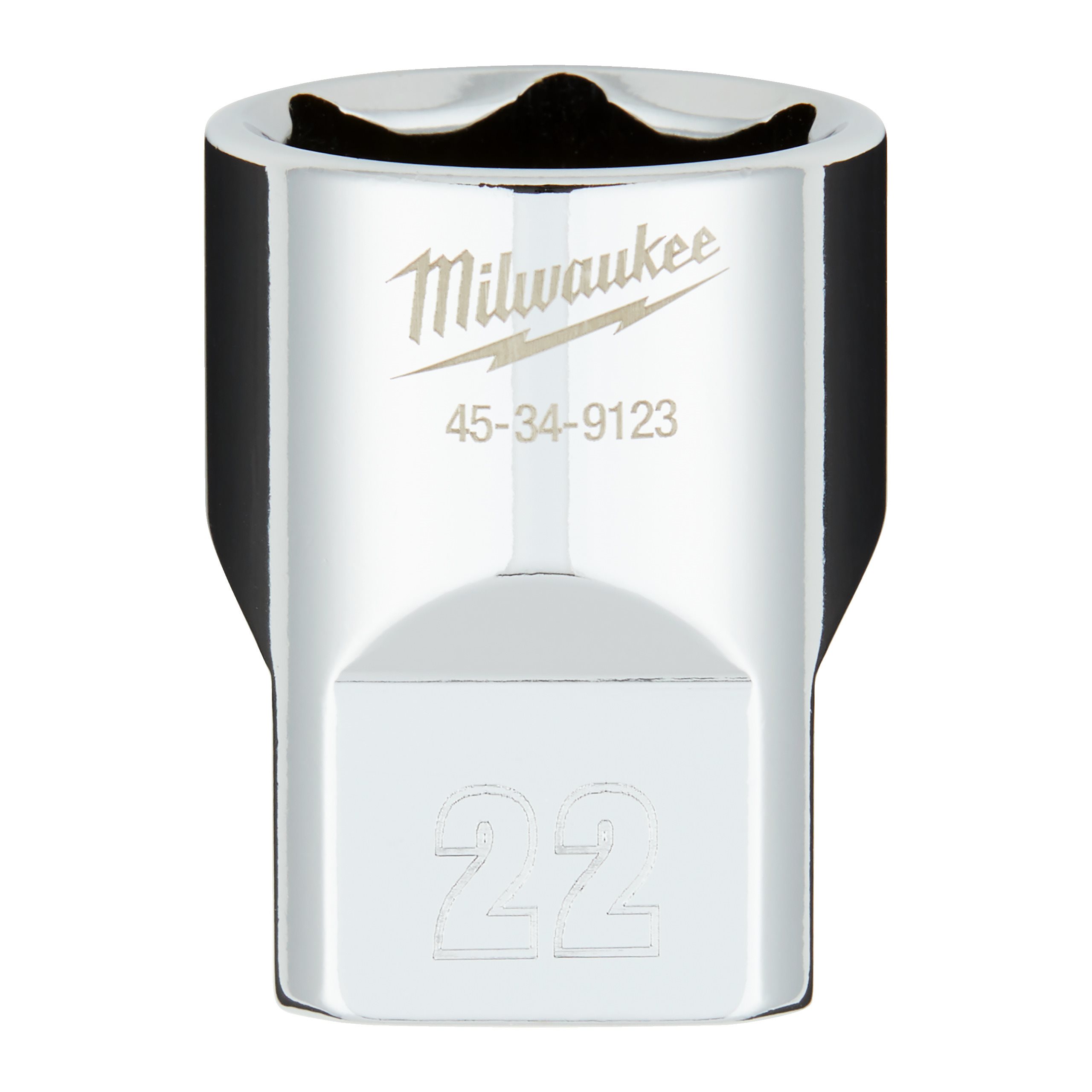 Milwaukee 1/2 Drive Socket Metric Standard - 22 Mm ½″ Chrome Sockets With FOU...