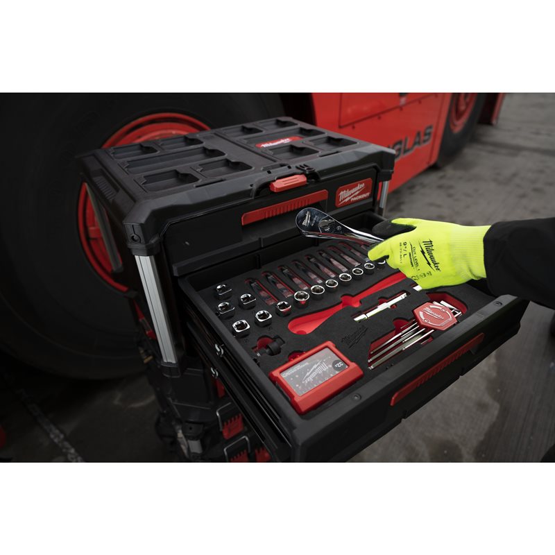 Milwaukee Packout pěnová vložka 1/2“ s ráčnou, imbus, bity - 70 ks