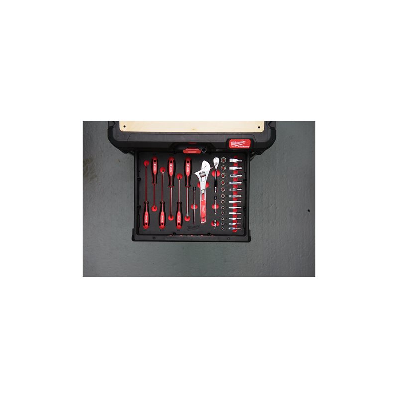 Milwaukee Packout pěnová vložka 1/4“ s nástrčnými klíči a ráčnou 35 ks