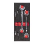 4 pc Double Open End Spanner Foam Insert Set