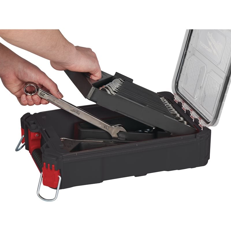 Milwaukee 15ks sada očkoplochých klíčů MAXBITE s kompaktním štíhlým organizérem PACKOUT