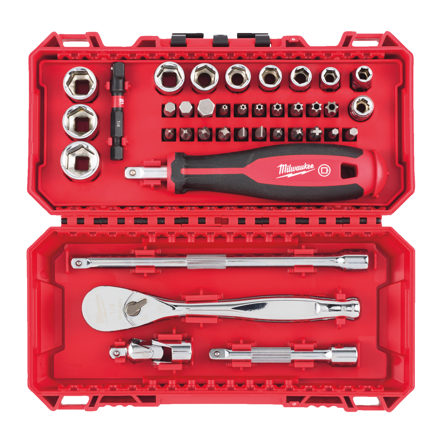 Kit 46 Pièces Clés à Douille 1/4" - Cliquet, Douilles Métriques, Embouts Tournevis