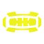 BOLT™ Reflective stickers - Yellow - 1 set