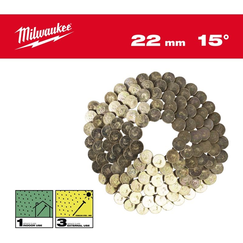 Milwaukee Hřebíky 15° ve svitku 3,05x22 mm /SS/G - ks 2880 (vhodné pro M18 FRCN45)