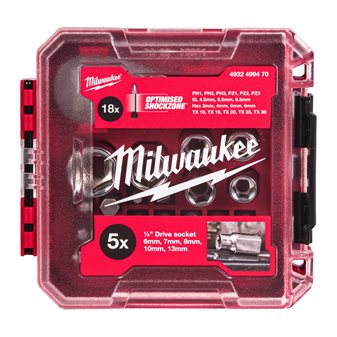 ¼″ kompakti räikkäsarja PACKOUT™-yhteensopivassa laatikossa