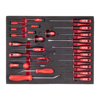 Screwdriver and prybar set foam insert