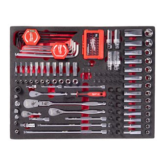 ¼″ and ⅜″ Ratchet and socket and bit socket set foam insert