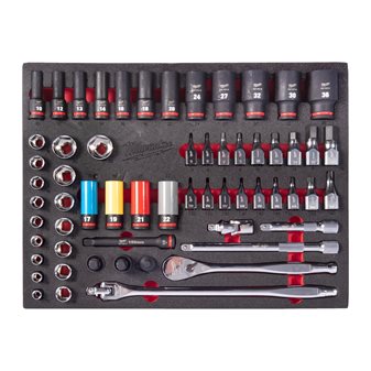 ½″ Ratchet and impact socket set foam insert