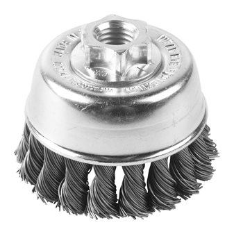 Cup brushes for small angle grinder - knotted