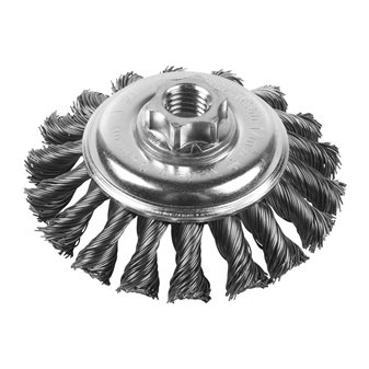 Conical brushes for small angle grinder - knotted