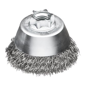 Cup brushes for small angle grinder - crimped