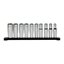 10 pc 1/2'' Drive Deep METRIC Socket Set with Storage Rail