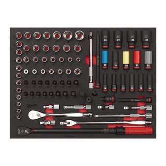 1/2'' Ratchet and Impact Socket Set Foam Insert