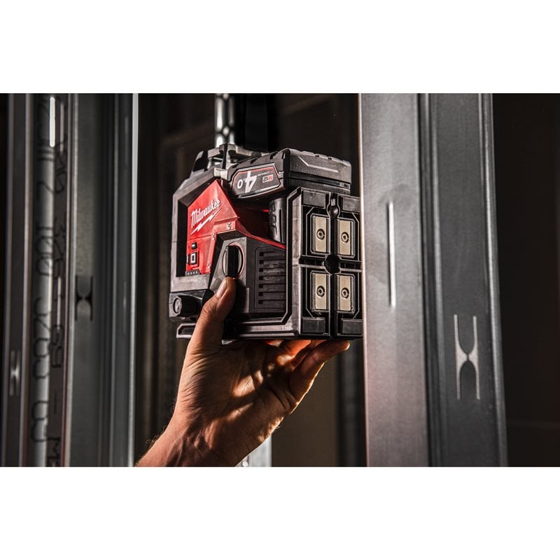 Milwaukee M12 3PLSKIT-401P laser 360° se zeleným paprskem se 3 rovinami, příslušenství