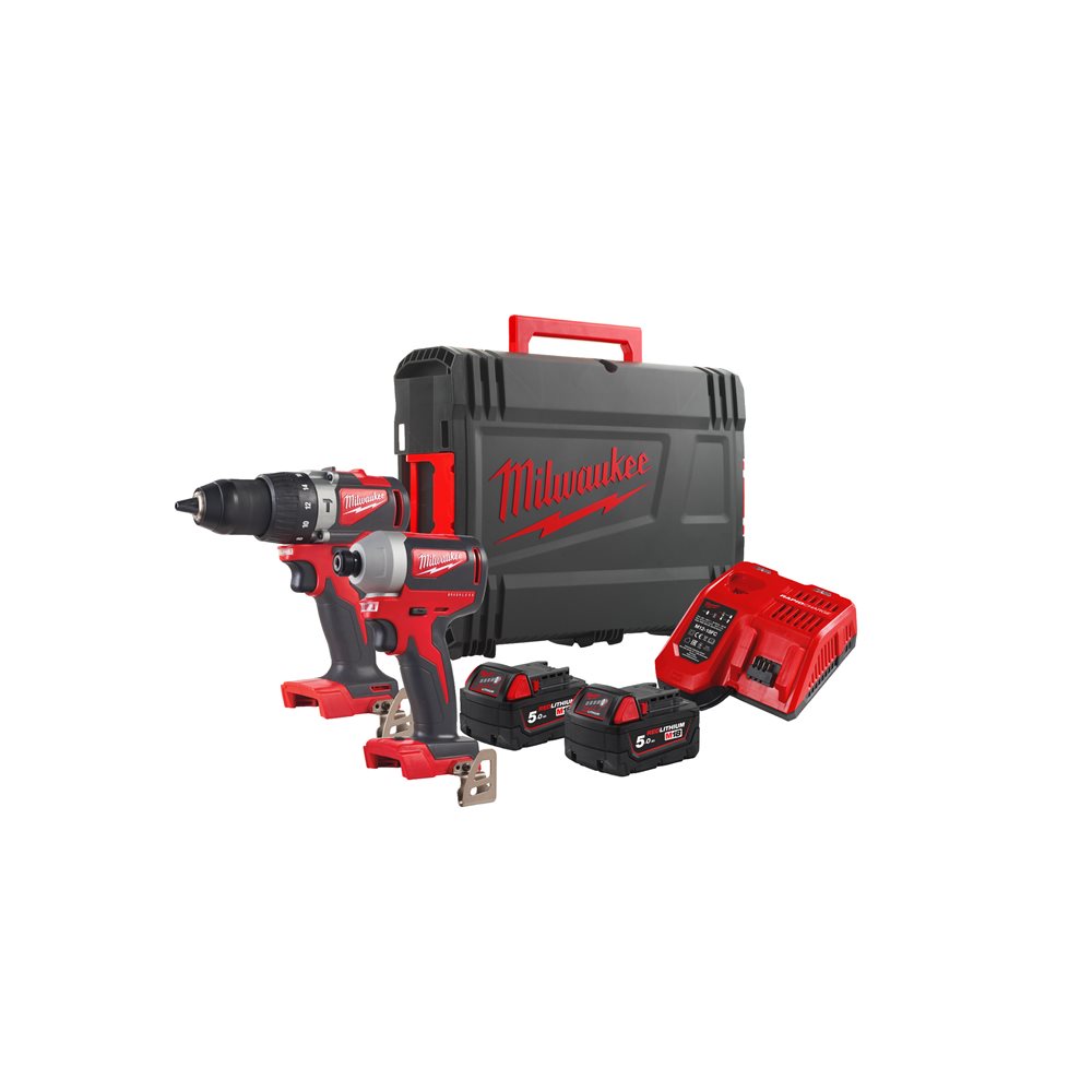 MILWAUKEE M18 BLPP2A2-502X Set aku udarna bušilica i odvijač 1/4" 6 kt sa 2 x 5 Ah baterije