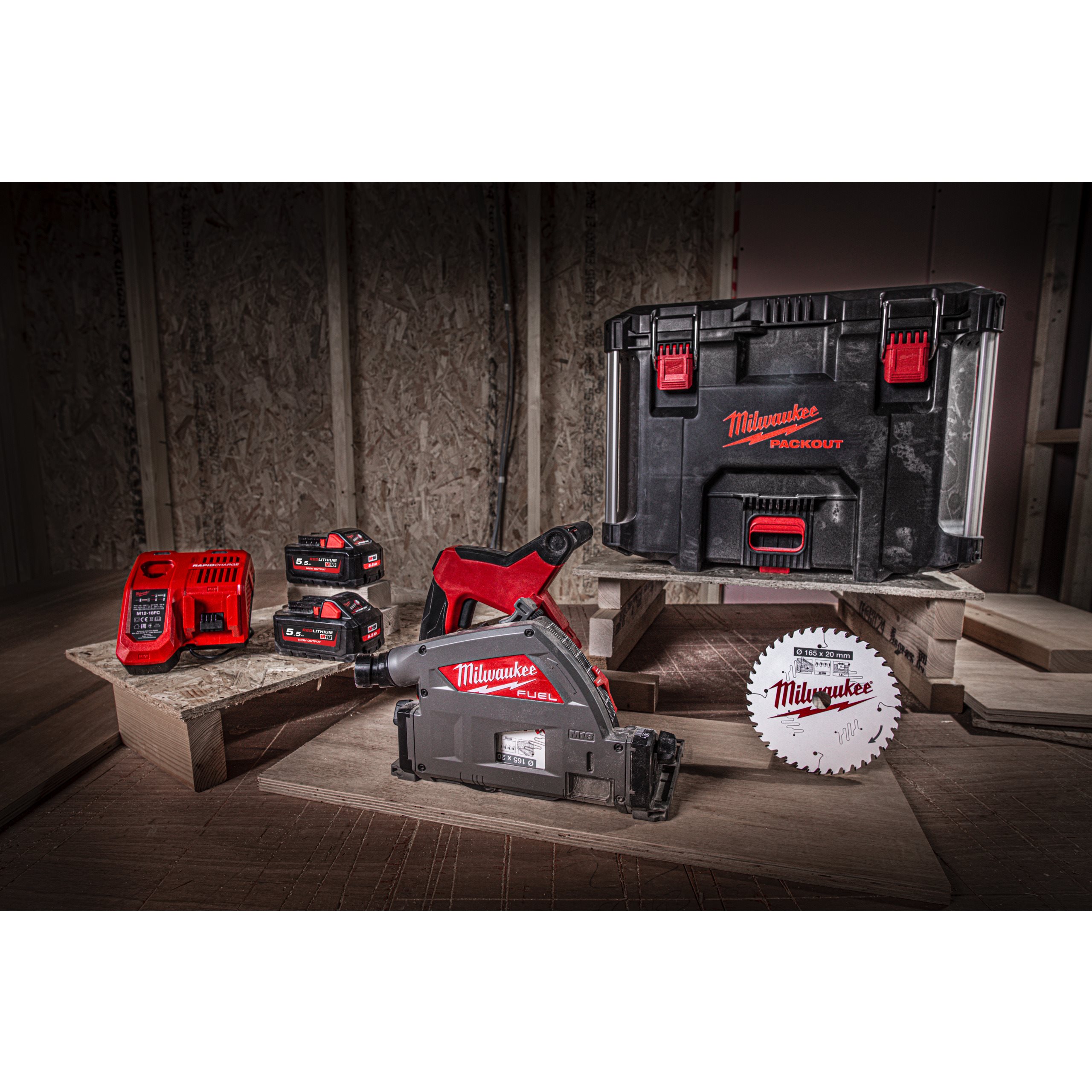 Scie Plongeante Milwaukee M18 FPS55-552P - 18V, Batterie 5.5Ah, Capacité 55mm - 11