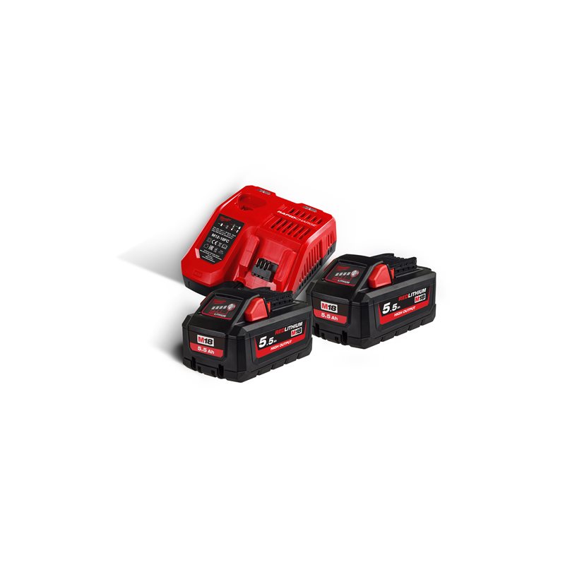 Milwaukee M18 HNRG-55  HIGH OUTPUT sada akumulátorů a nabíječky