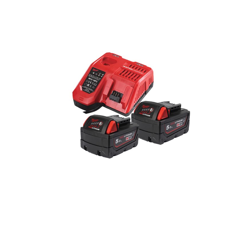 Milwaukee M18 NRGCR-502M18 sada akumulátorů a nabíječky