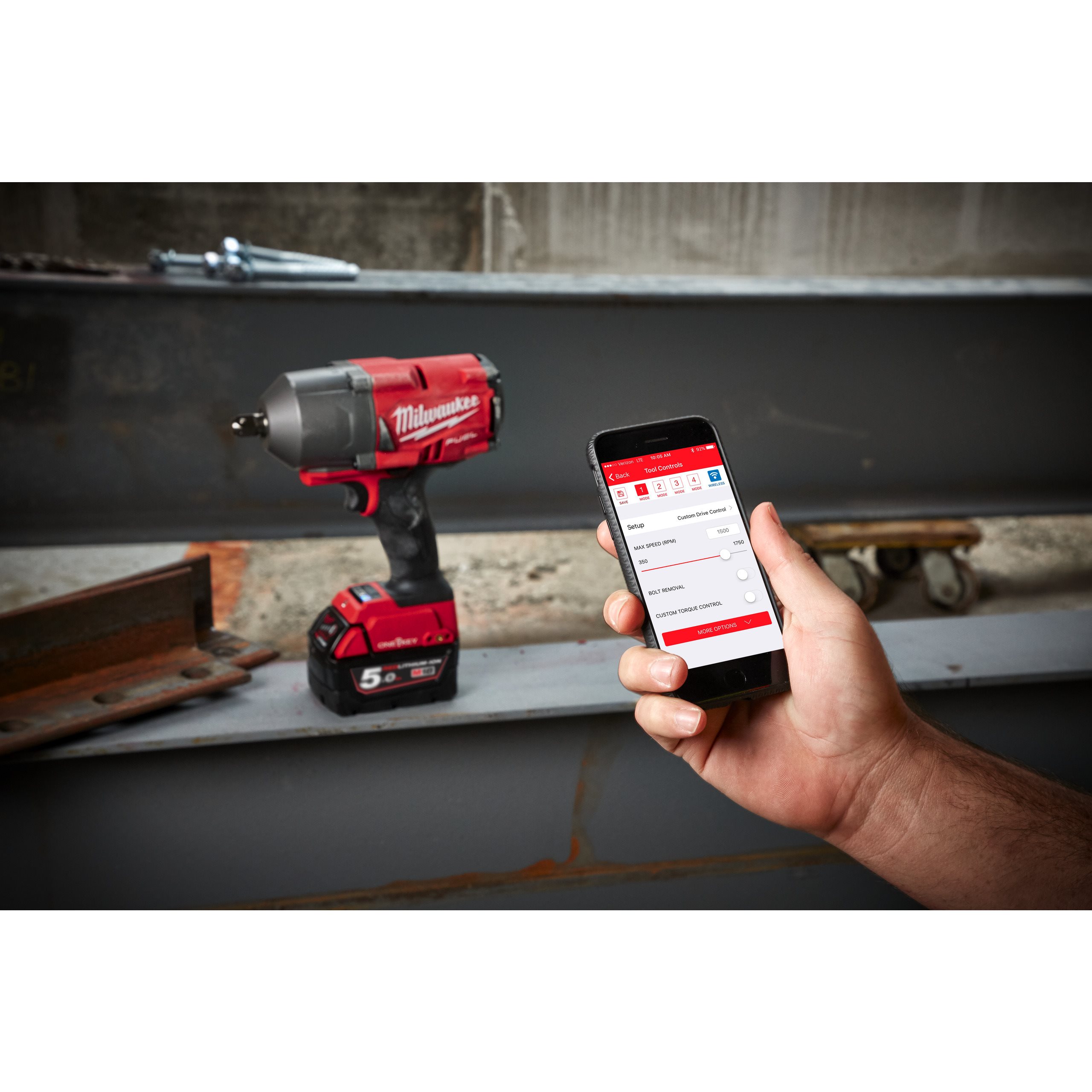 High Torque Impact Wrench w/Friction Ring DELUXE-NEW Milwaukee M18 FUEL w/ONE-KEY 18-Volt Lithium-Ion Brushless Cordless 1/2 in