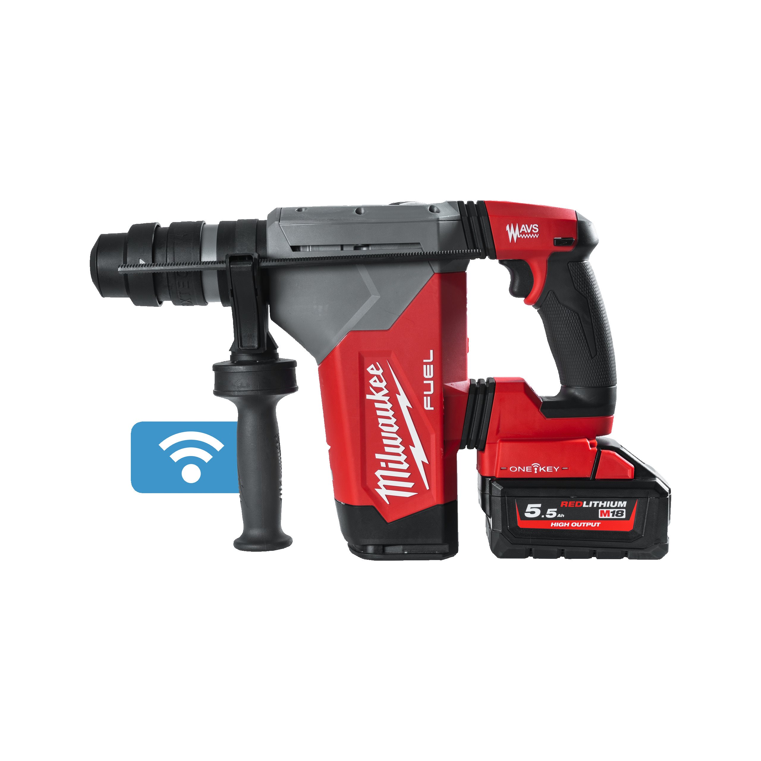 M18 FUEL™ high performance 4-mode 32 mm SDS-Plus hammer with ONE-KEY™ and FIXTEC™ chuck (2 × 5.5Ah Kit)