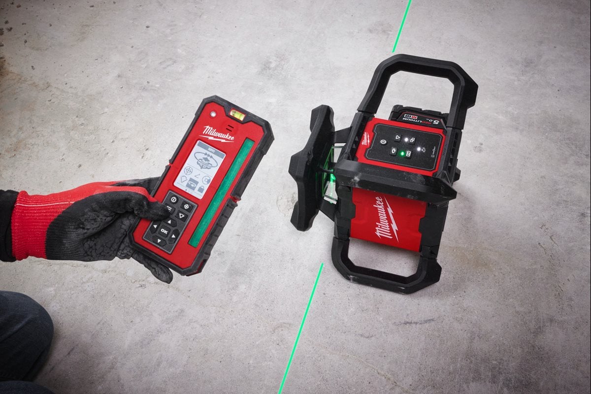 300 m zeleni vodoravni in navpični rotacijski laser Milwaukee